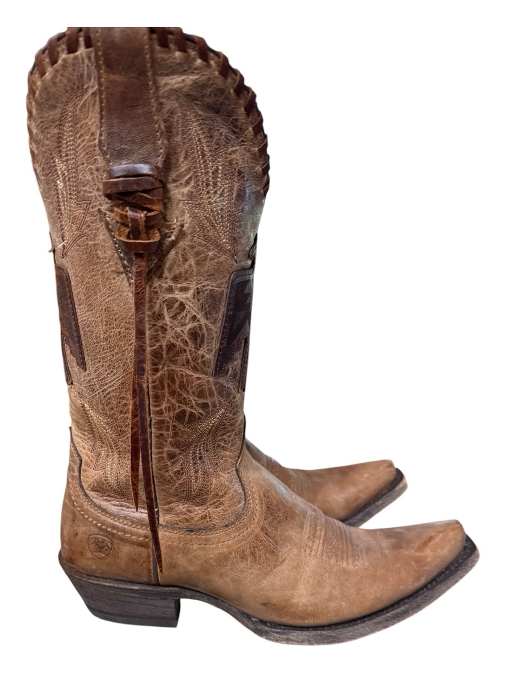 ARIAT WOMEN'S TAN THUNDERBIRD THRiLL COWGIRL BOOTS - SNIP TOE 6.5 - Picture 10 of 14